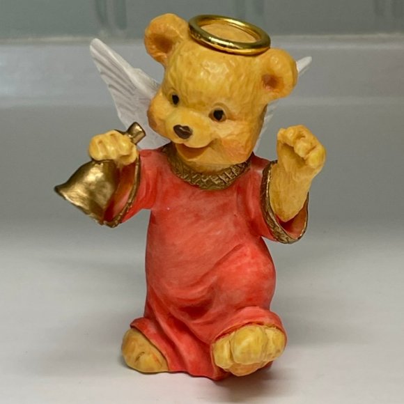 VINTAGE Teddy Angel Babies Christmas Angel Bear Figurine 1990's - Picture 2 of 6